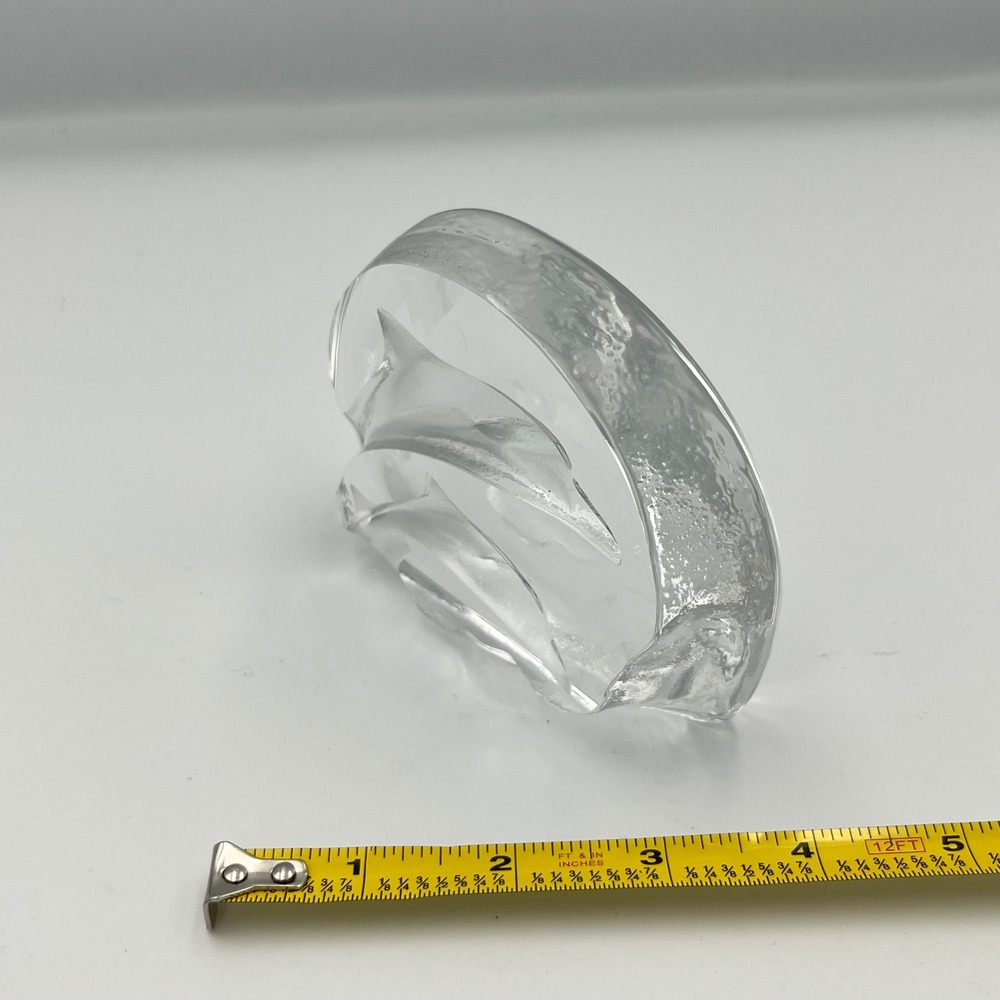 Clear Art Glass Dolphin Sculpture Figurine Paperweight Ocean Coastal Decor‎ - Picture 6 of 6